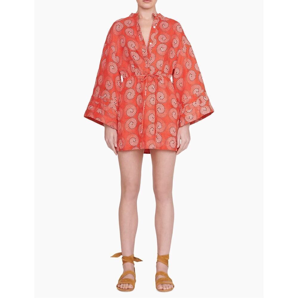 STAUD Red Floral Mini Dress